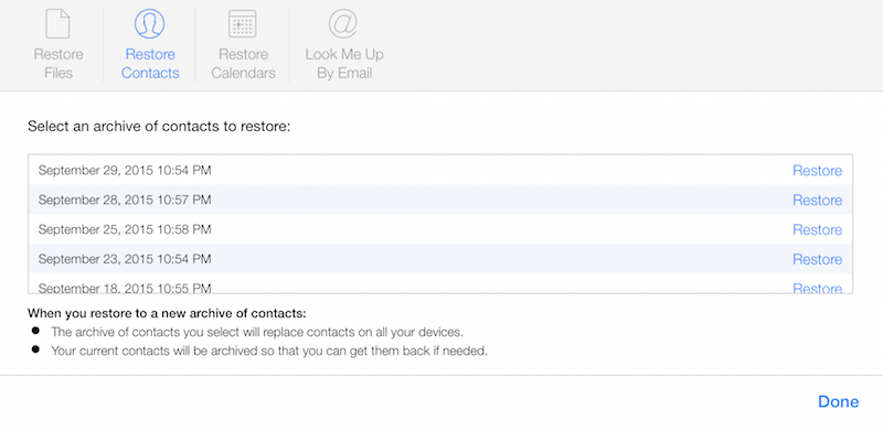 Restore content from iCloud