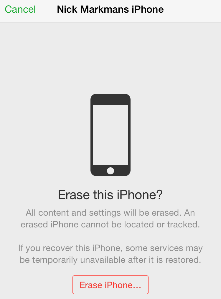 Erase iPhone From Find My iPhone