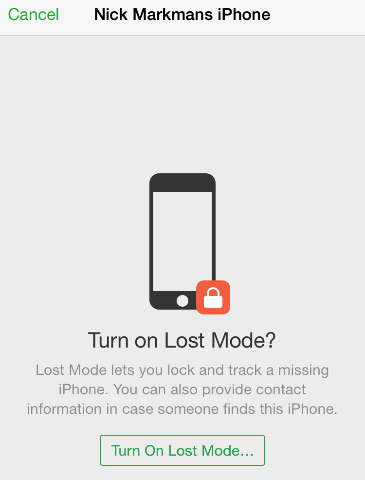Lost Mode in Find My iPhone