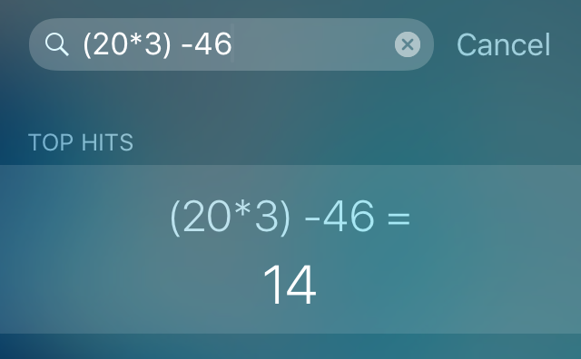 doing math in Spotlight iOS 9