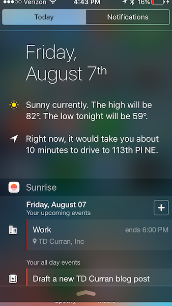 The Today View in iOS 8
