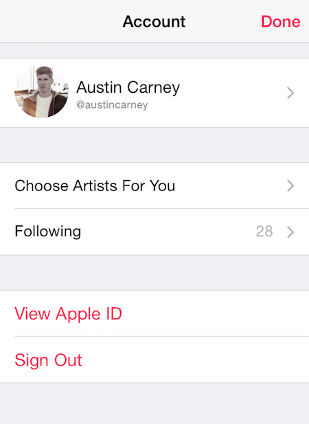 view Apple ID in Apple Music