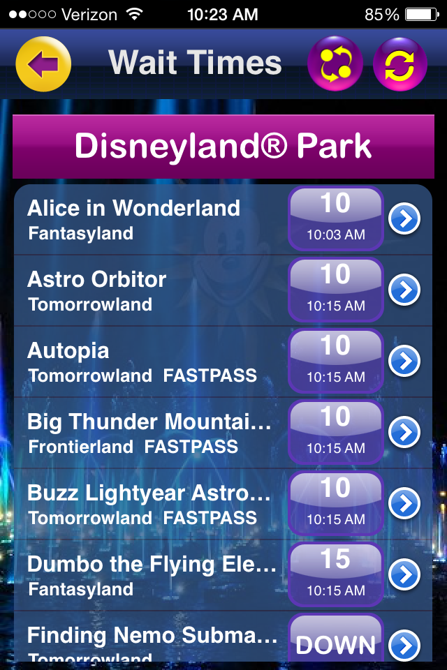 MouseConnect Disneyland Wait Times