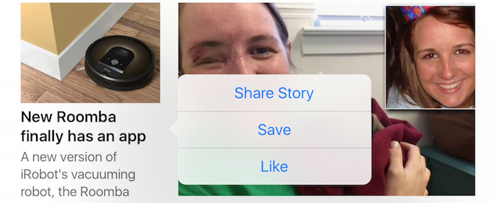 saving and sharing News in iOS 9