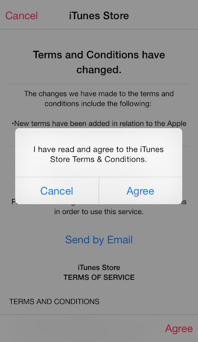 Terms and Conditions for iOs 8.4