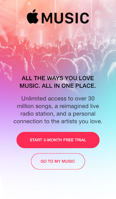 The Apple Music page